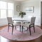 Homeroots 8' Pink And Ivory Round Geometric Washable Indoor Outdoor Area Rug 612889 - alternate 7