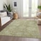Homeroots 9' X 12' Sage And Green Damask Washable Indoor Outdoor Area Rug 603753 - alternate 5