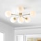 Jonathan Y Olivier Parisian 24" 6-Light Globe Modern Industrial Iron Bistro LED Semi Flush Mount, Gold JYL9542A - alternate 7