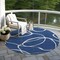 Homeroots 8' Navy Blue And Ivory Round Abstract Washable Indoor Outdoor Area Rug 597495 - alternate 4