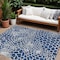Homeroots 8' X 10' Navy Blue And Ivory Geometric Washable Indoor Outdoor Area Rug 595100 - alternate 1