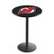 Holland Bar Stool Co 42" Blk Wrinkle New Jersey Devils Pub Table, 36" dia. Top L214B4236NJDevl - alternate 1