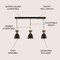 Jonathan Y Edison 33.25" Linear 3-Light Metal Linear LED Pendant, Black/Brass Gold JYL6138A - alternate 7