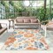 Homeroots 2' X 8' Ivory Orange and Blue Floral Stain Resistant Indoor Outdoor Runner Rug 548899 - alternate 5