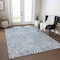 Homeroots 5' X 8' Denim Blue And Ivory Abstract Washable Indoor Outdoor Area Rug 599707 - alternate 6