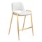 Homeroots Set of Two 26" White And Gold Faux Leather And Steel Low Back Counter Height Bar Chairs 555668 - alternate 8