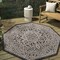 Jonathan Y Sinjuri Medallion Textured Weave Gray/Black 5 ft Octagon Indoor/Outdoor Area Rug SMB101D-5TGN - alternate 1