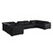 Homeroots Black Italian Leather Power Reclining U Shaped Eight Piece Corner Sectional With Console 632569 - alternate 1
