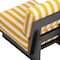 Homeroots 27" White And Yellow And Black Fabric Striped Side Chair 572305 - alternate 8