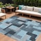 Homeroots 10' X 14' Sky Blue Denim Blue And Gray Geometric Washable Indoor Outdoor Area Rug 613240 - alternate 1