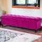 Homeroots 16" Fuchsia Upholstered Velvet Bench with Flip top 530662 - alternate 5