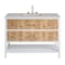 James Martin Vanities Olena 48" Single Vanity, Light Mappa Burl and Polished White, w/ 3 CM Siberian Silestone Top D804-V48-LMB-3SFR - alternate 1