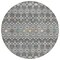 Homeroots 8' Gray Ivory And Gold Round Geometric Washable Indoor Outdoor Area Rug 612180 - alternate 8