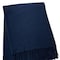 Homeroots 50" X 67" Navy Blue Cotton Blend Woven Throw Blanket with Fringe 632911 - alternate 4