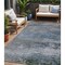 Homeroots 5' X 8' Pewter Navy Blue And Charcoal Abstract Washable Indoor Outdoor Area Rug 630844 - alternate 1