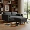 Homeroots 72" Gray Fabric Sofa With Ottoman With Brown Legs 641060 - alternate 7