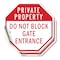 Signmission Private Property Do Not Block Gate, 4 inch X 4 inch, Vinyl Decal, 2PK OC-D-2PACK-4-134 - alternate 1