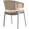 Leisuremod Ervilla Dining Arm Chair with Leather Seat and White Steel Base in Taupe, 4PK ECW-20TP-L4 - alternate 6
