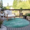 Homeroots 8' Teal Blue Aqua And Gray Round Striped Washable Indoor Outdoor Area Rug 577267 - alternate 7