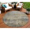 Homeroots 8' Pewter And Wheat Round Abstract Washable Indoor Outdoor Area Rug 616246 - alternate 1
