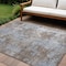 Homeroots 9' X 12' Mocha and Blue Abstract Washable Non Skid Indoor Outdoor Area Rug 564249 - alternate 1