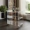 Homeroots Clear Acrylic Rolling Server Bar Cart 388954 - alternate 3