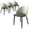 Leisuremod Paradiso Collection Modern Dining Seat in Taupe, with Green Fabric Seat, 4PK PC50TPG4 - alternate 1