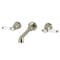 Kingston Brass Two-Handle Wall Mount Tub Faucet, Brushed Nickel KS7028BEX - alternate 1