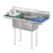 Koolmore 2 Compartment Stainless Steel NSF Commercial Kitchen Prep & Utility Sink with 2 Drainboards SB141611-12B3 - alternate 1