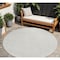 Homeroots 8' Ivory And Silver Round Geometric Washable Indoor Outdoor Area Rug 594475 - alternate 1