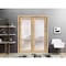 Sartodoors Solid French Double Doors Frosted Glass Planum 2102 Oak 56x96 (2* 28x96) Solid Core Modern Interior PLANUM2102DD-DUB-5696 - alternate 1