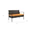 Homeroots Four Piece Outdoor Dark Brown Wicker Sofa Seating Group with Orange Cushions 558552 - alternate 7
