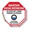 Signmission Maintain Social Distancing At Least, 4 inch X 4 inch, Vinyl Decal, 2PK OC-D-2PACK-4-195 - alternate 1