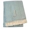 Homeroots 55" X 70" Sky Blue And White Herringbone Cotton Blend J Throw Blanket with Tassels And Embroidery 680589 - alternate 3