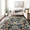 World Rug Gallery Symmetrical Floral Area Rug 7 ft 10 in x 10 ft Black WR146BLACK8X10 - alternate 1