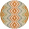 Homeroots 8' Beige Orange And Red Round Geometric Washable Indoor Outdoor Area Rug 581523 - alternate 7