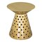 Homeroots 20" Gold Iron Round Pedestal End Table 556548 - alternate 1