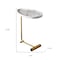 Homeroots 24" White and Gold Faux Marble and Metal Oval End Table 635694 - alternate 2