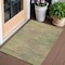Homeroots 3' X 5' Artichoke Green Fern Green And Gold Abstract Washable Indoor Outdoor Area Rug 587188 - alternate 1