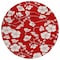 Homeroots 8' Red Ivory And Gray Round Floral Washable Indoor Outdoor Area Rug 599918 - alternate 7