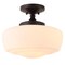 Jonathan Y Marfa 14" 1-Light Modern Farmhouse Schoolhouse Frosted Glass/Metal LED Semi Flush Mount, Oil Rubbed B JYL7517F - alternate 1