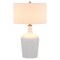 Homeroots 25" White Glass Urn Table Lamp With White Drum Shade 546128 - alternate 1