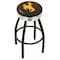 Holland Bar Stool Co 30" Blk Wrinkle Wyoming Swivel Bar Stool, Chrome Ring L8B3C30Wymng - alternate 1