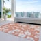 Homeroots 9' X 12' Coral Ivory And Gray Floral Washable Indoor Outdoor Area Rug 599878 - alternate 7