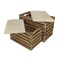 Homeroots Set of Two Brown Wood Slat and Upholstery Storage Benches With Flip Top 379835 - alternate 4