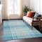 Homeroots 8' X 10' Teal Blue Gray And Brown Plaid Washable Indoor Outdoor Area Rug 596366 - alternate 5