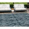 Homeroots 8' X 10' Teal Blue And Sky Blue Damask Washable Indoor Outdoor Area Rug 588199 - alternate 1