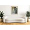 Homeroots 91" Beige Fabric Curved Sofa With Brown Legs 607330 - alternate 5