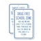Signmission Drug Free School Zone You Are Within 1000 Ft Of A, 18'' X 24'' 2 Signs, Heavy Gauge Aluminum, 2PK A-1824-2PACK-25235 - alternate 1