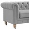 Homeroots 92" Light Gray Linen Chesterfield Wood Sofa 543991 - alternate 4